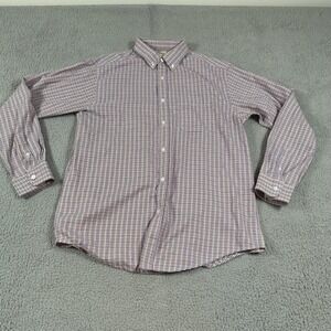 Haggar Shirt Mens Large Multicolor Check Button Down Long Sleeve Casual